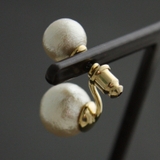 セパレートコットンパールピアス バックキャッチピアス ダブル | VINGTAINE | 詳細画像4 