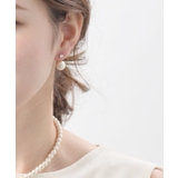 キュービックジルコニア×コットンパールダブルピアス バックキャッチピアス | VINGTAINE | 詳細画像6 