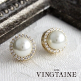 クラシカル一粒パールピアス イヤリング キュービックジルコニア | VINGTAINE | 詳細画像1