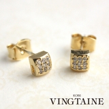 ミニスクエアピアス パヴェ 四角 | VINGTAINE | 詳細画像1 