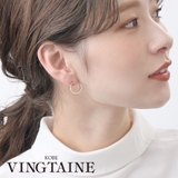 シンプルリングピアス キュービックジルコニア パーティー | VINGTAINE | 詳細画像1 