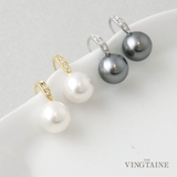 クリスタルパールフックピアス（10mm） シンプル キュービックジルコニア | VINGTAINE | 詳細画像1 