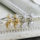 ダブルキュービックジルコニアピアス 2粒 CZ | VINGTAINE | 詳細画像5 