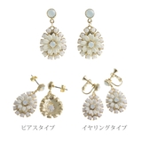 ティアドロップホワイトフラワーピアス イヤリング しずく型 | VINGTAINE | 詳細画像2 