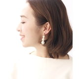 3粒グラデーションコットンパールピアス イヤリング ネジバネ式 | VINGTAINE | 詳細画像3