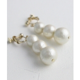 3粒グラデーションコットンパールピアス イヤリング ネジバネ式 | VINGTAINE | 詳細画像5