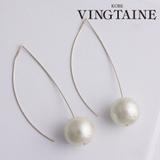 一粒コットンパールアメリカンピアス ロング シンプル | VINGTAINE | 詳細画像1 