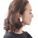 楕円ビッグプレートピアス イヤリング ネジバネ式 | VINGTAINE | 詳細画像7