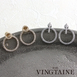 サークルバックキャッチピアス キュービックジルコニア ゴールド | VINGTAINE | 詳細画像1 