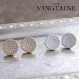 パヴェサークルピアス イヤリング ネジバネ式 | VINGTAINE | 詳細画像1 