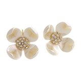 パール調フラワーフックピアス ビジュー ホワイト | VINGTAINE | 詳細画像2 