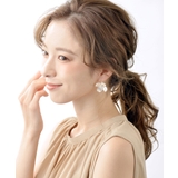 パール調フラワーフックピアス ビジュー ホワイト | VINGTAINE | 詳細画像7 