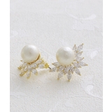 クラシカルコットンパールハーフビジューピアス イヤリング ネジバネ式 | VINGTAINE | 詳細画像6