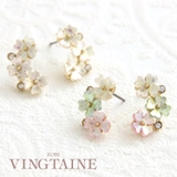 トリプルフラワーピアス イヤリング お花 | VINGTAINE | 詳細画像1