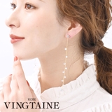 ストーン付きロングチェーンピアス イヤリング キュービックジルコニア | VINGTAINE | 詳細画像1 