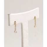 ミニラウンドストーンシンプルピアス キュービックジルコニア 揺れ | VINGTAINE | 詳細画像6 