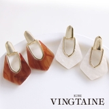 べっ甲風マーブル模様デザインピアス イヤリング 大人っぽい | VINGTAINE | 詳細画像1