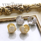 パヴェメタルボールピアス キャッチレスピアス キュービックジルコニア | VINGTAINE | 詳細画像1 