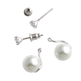 一粒パール×キュービックジルコニアピアス バックキャッチピアス キュービックジル… | VINGTAINE | 詳細画像5 