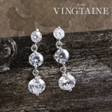 トリプルキュービックぶらさがりピアス/イヤリングP2-38 | VINGTAINE | 詳細画像1 