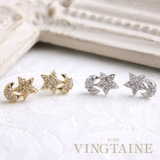 キュービックジルコニアムーン＆スターピアス 月 星 | VINGTAINE | 詳細画像1 