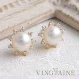 一粒淡水パール×キュービックジルコニアピアス イヤリング 結婚式 | VINGTAINE | 詳細画像1 