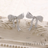 煌めきパヴェのリボンピアス フェミニン 大ぶり | VINGTAINE | 詳細画像1