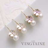 パール&フラワーピアス イヤリング フックピアス | VINGTAINE | 詳細画像1