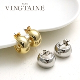 メタルハーフフープピアス シンプル フープ | VINGTAINE | 詳細画像1 