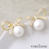 ピアス リボン パール | VINGTAINE | 詳細画像1 