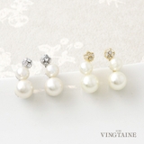 ラインストーン パール ピアス | VINGTAINE | 詳細画像1