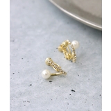 パール×ラインストーン ハーフフープピアス イヤリング | VINGTAINE | 詳細画像8 