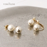スター×コットンパールピアス イヤリング 10mm | VINGTAINE | 詳細画像1 