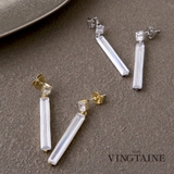 キュービックジルコニア バーピアス 縦長 | VINGTAINE | 詳細画像1 
