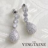 ティアドロップパヴェピアス イヤリング キュービックジルコニア | VINGTAINE | 詳細画像1 