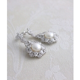 淡水パール×キュービックジルコニアゴージャスピアス イヤリング ブライダル | VINGTAINE | 詳細画像6 