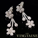 ジルコニアフラワーピアス■ブライダル・パーティーアクセサリー P2-SET2 | VINGTAINE | 詳細画像1 