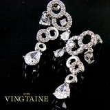 ゴージャスリングピアス■ブライダル・パーティーアクセサリー P2-SET3 | VINGTAINE | 詳細画像1 
