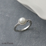 キュービックジルコニア×パールリング/指輪R-23 | VINGTAINE | 詳細画像1 