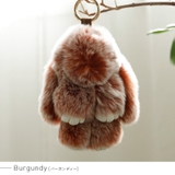 バーガンディー | フェイクファー ラビットうさぎチャーム | Vita Felice
