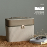 ベージュ | コーデュロイメイクボックス（左右各2段トレイ） | Vita Felice