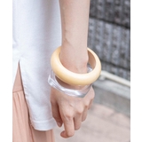 ナチュラル×クリア | 【2点セット】ウッドアクリルバングル | WEGO【WOMEN】