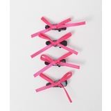 ショックピンク | カラフルミニスリムリボンヘアクリップ4P | WEGO【WOMEN】