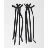 ブラック | ダブルロングリボンヘアクリップ2P | WEGO【WOMEN】