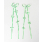 グリーンその他 | ビジューポイントリボンヘアクリップ2P | WEGO【WOMEN】