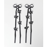 ブラック | ビジューポイントリボンヘアクリップ2P | WEGO【WOMEN】