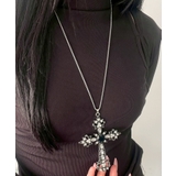 ブラック | Lストーンクロスネックレス | WEGO【WOMEN】