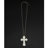 ホワイト | MPUエンボスロゴクロスネックレス | WEGO【MEN】