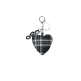 ブラック | チェーンチェックハートキーホルダー | WEGO【WOMEN】