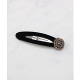 ブラック(019) | ビジューデザインベロアヘアクリップ | Couture brooch